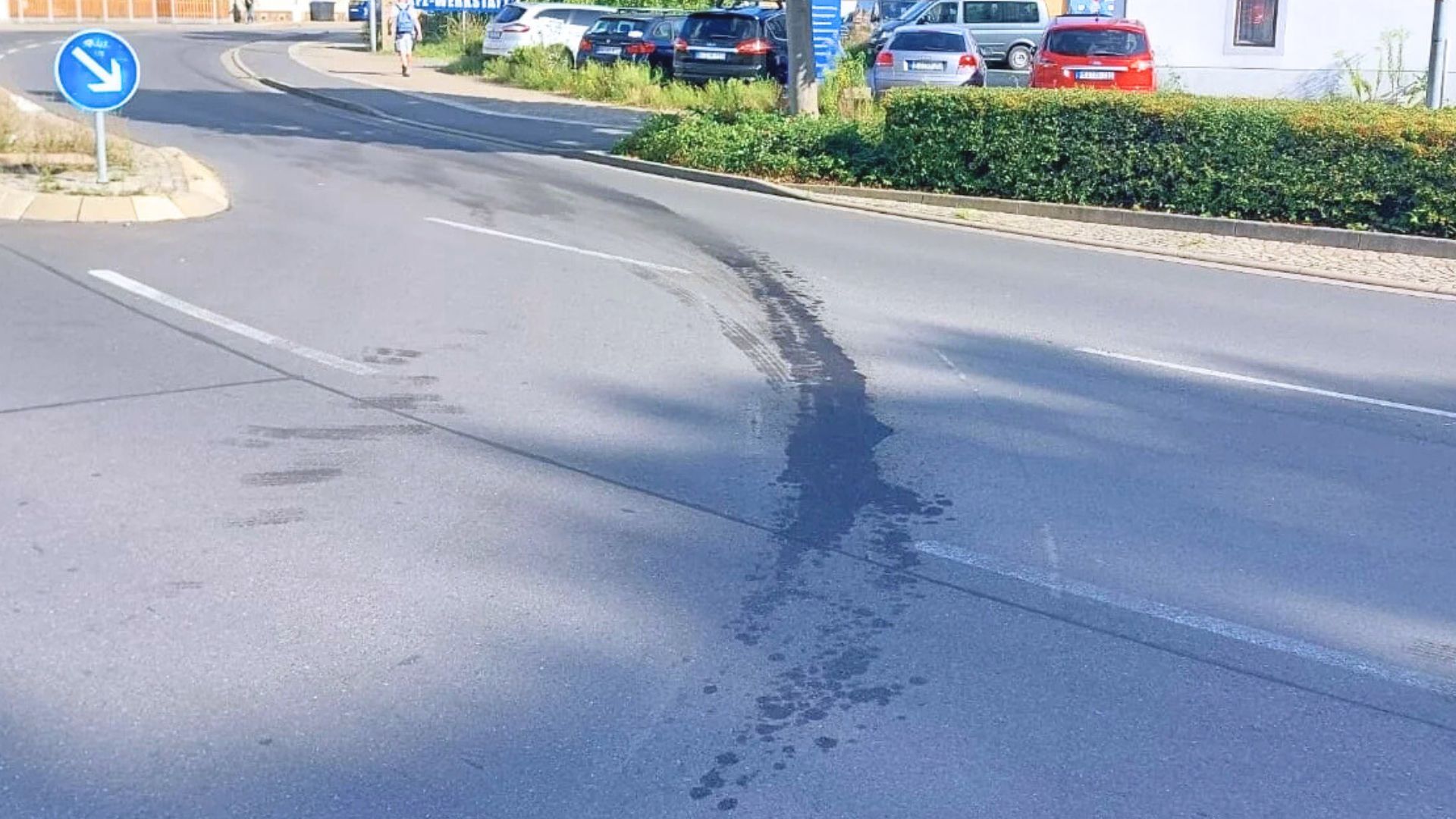 Einsatz Ölspur Verunreinigung in Coswig
