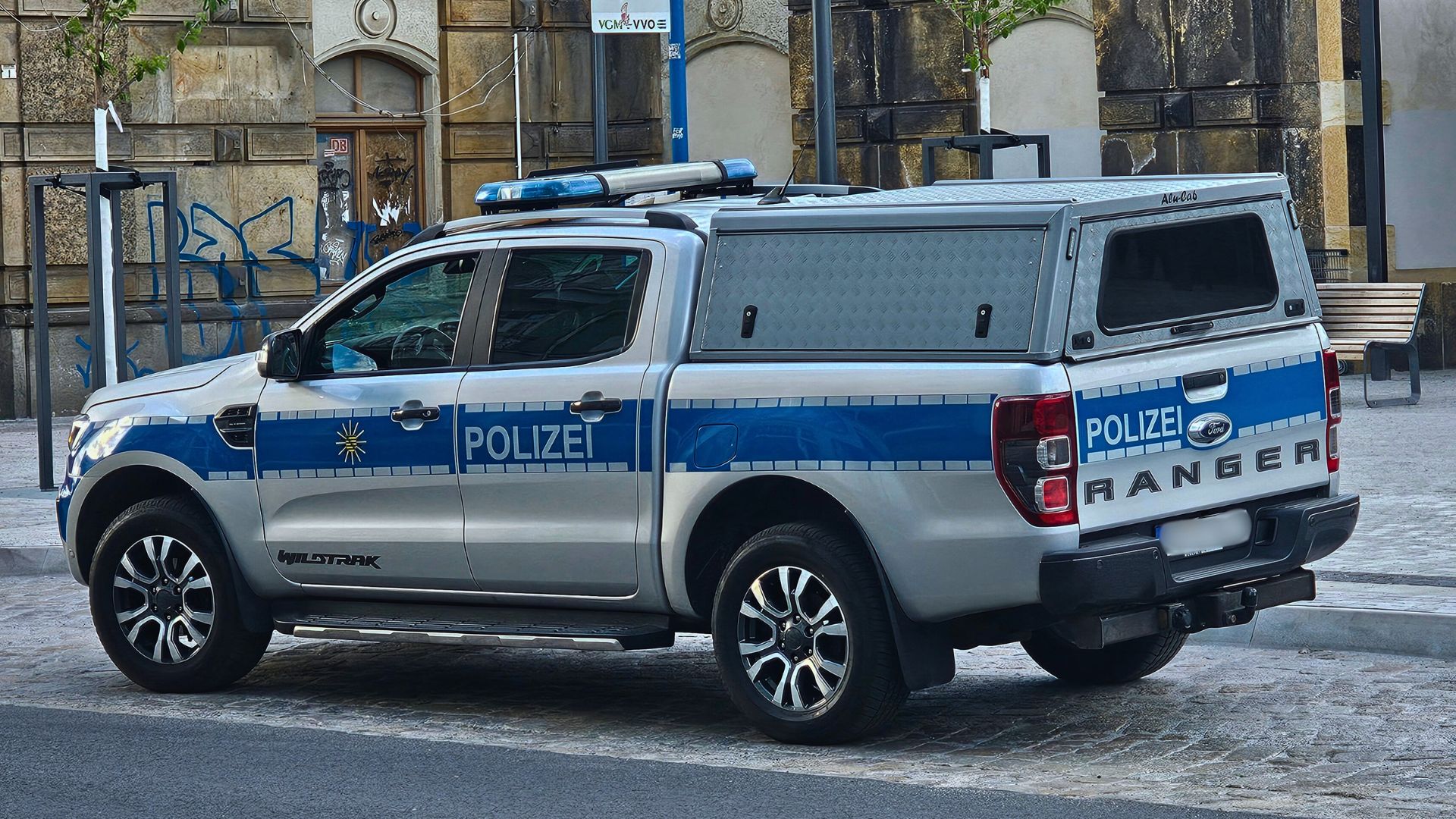Polizeiauto in Radebeul West