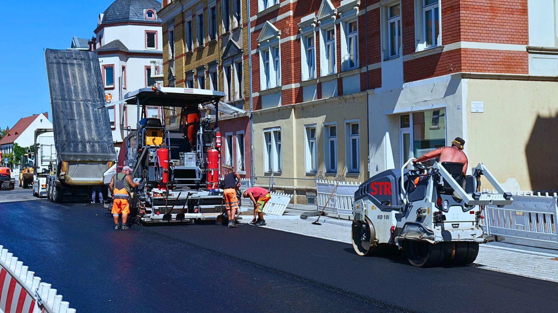 Straßensanierungen in Meißen-Cölln - Lutherstraße kurz vor der Verkehrsfreigabe