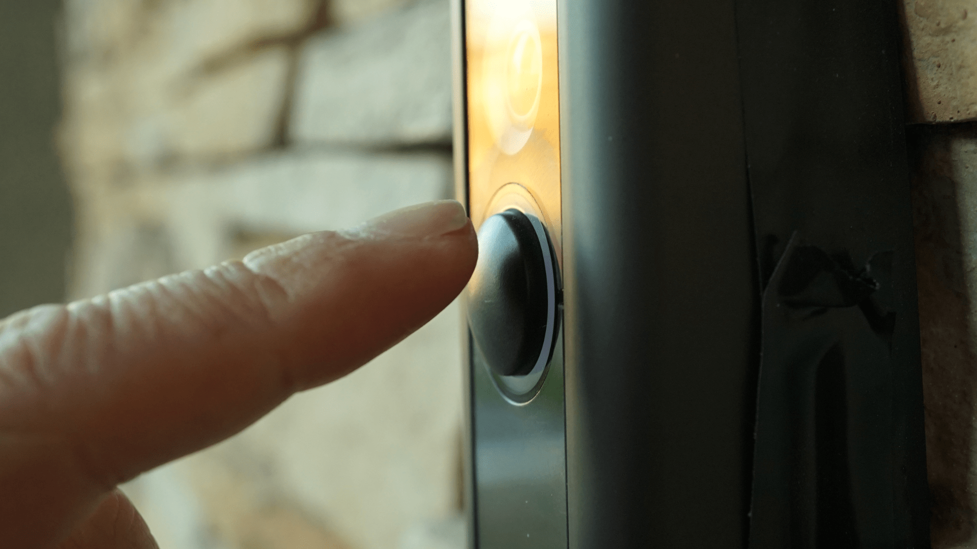 An einer Tür klingeln Finger Vertreter