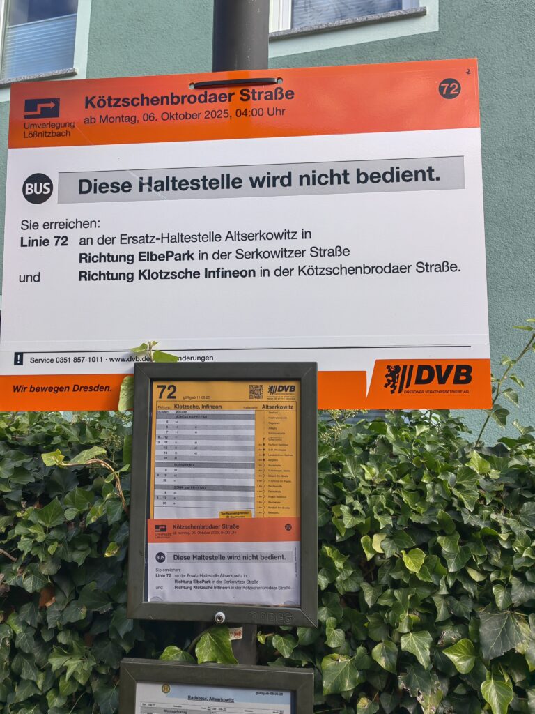 Hier hält der Bus ab Montag nicht mehr.