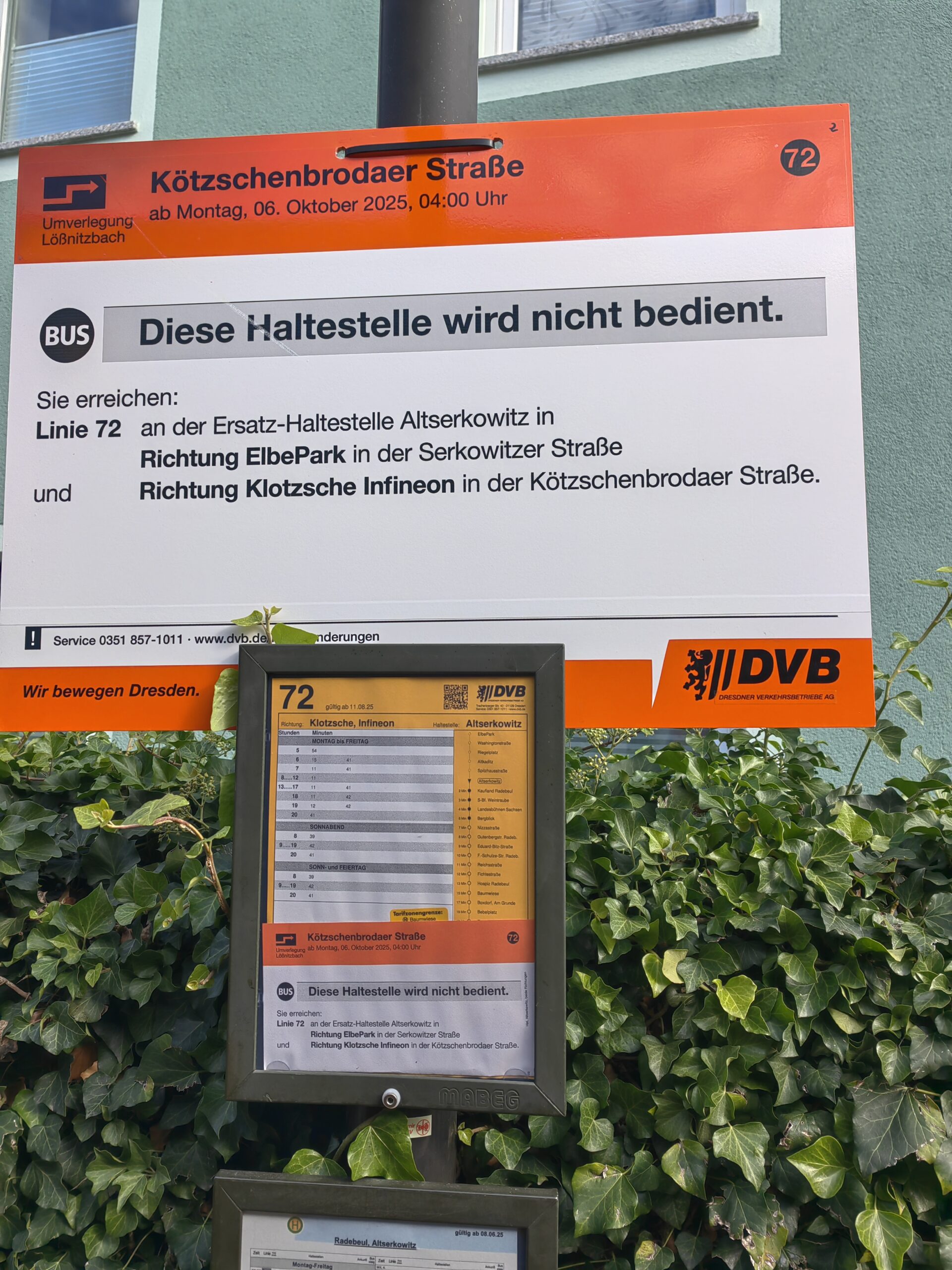 Hier hält der Bus ab Montag nicht mehr.