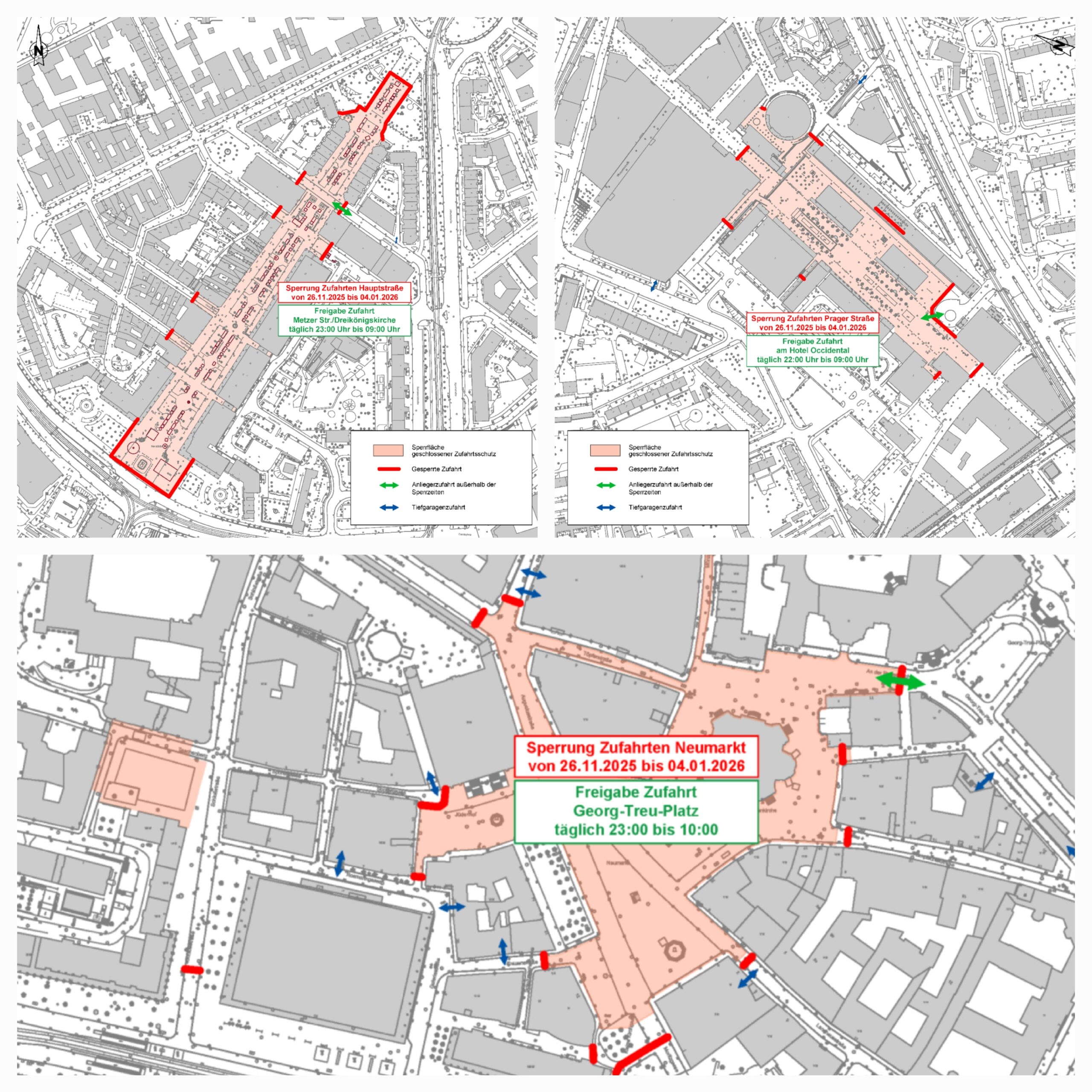 Sperrung Terrorschutz Dresden Striezelmarkt