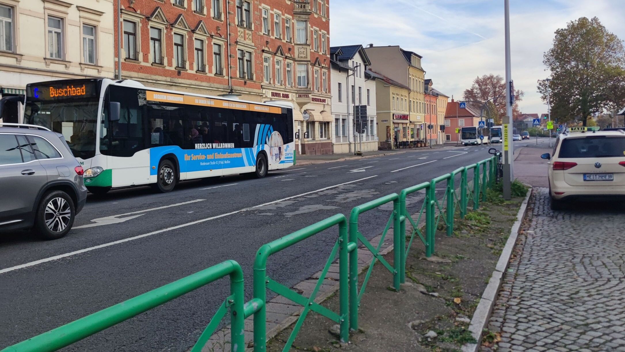 Die Großenhainer Straße vor dem Bahnhof Meißen wird ab Montag voll gesperrt.