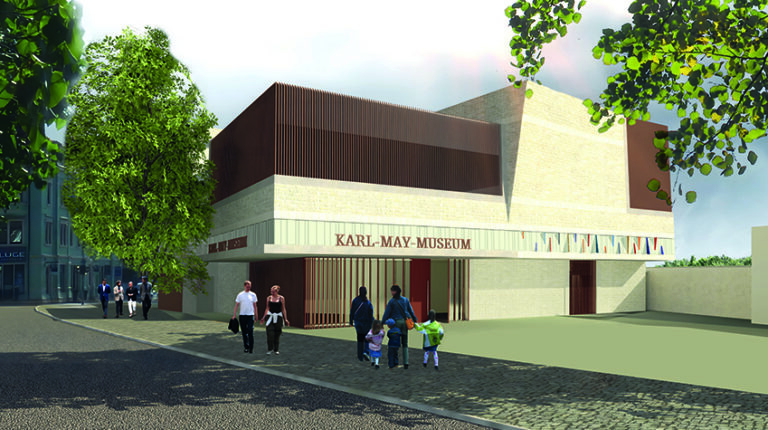 So soll das neue Empfangs- und Ausstellungshaus aussehen.