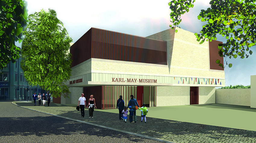 So soll das neue Empfangs- und Ausstellungshaus aussehen.