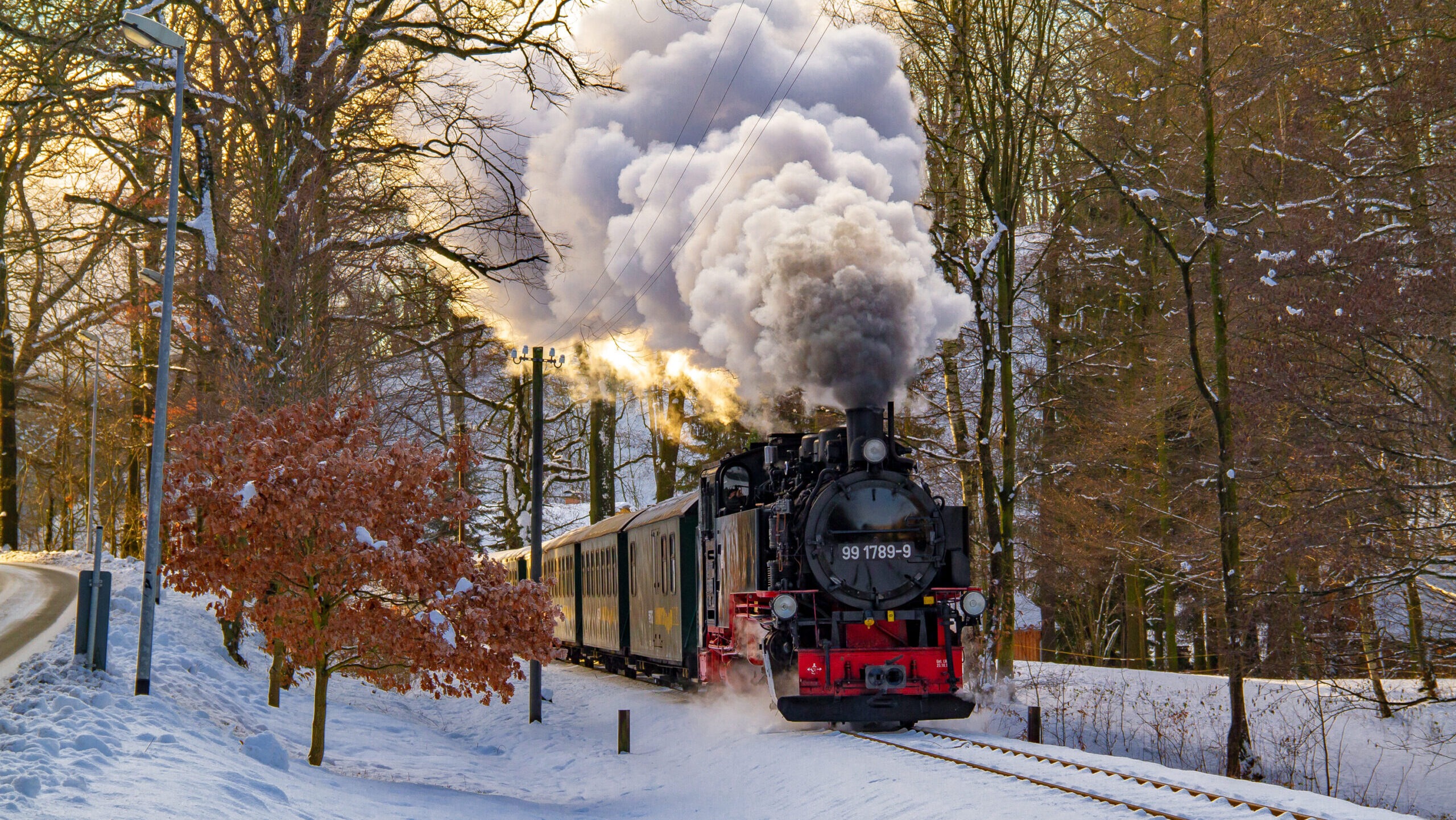 Am dritten Adventswochenende bringt die Lößnitzgrundbahn Besucher stimmungsvoll zum Moritzburger Weihnachtsmarkt.