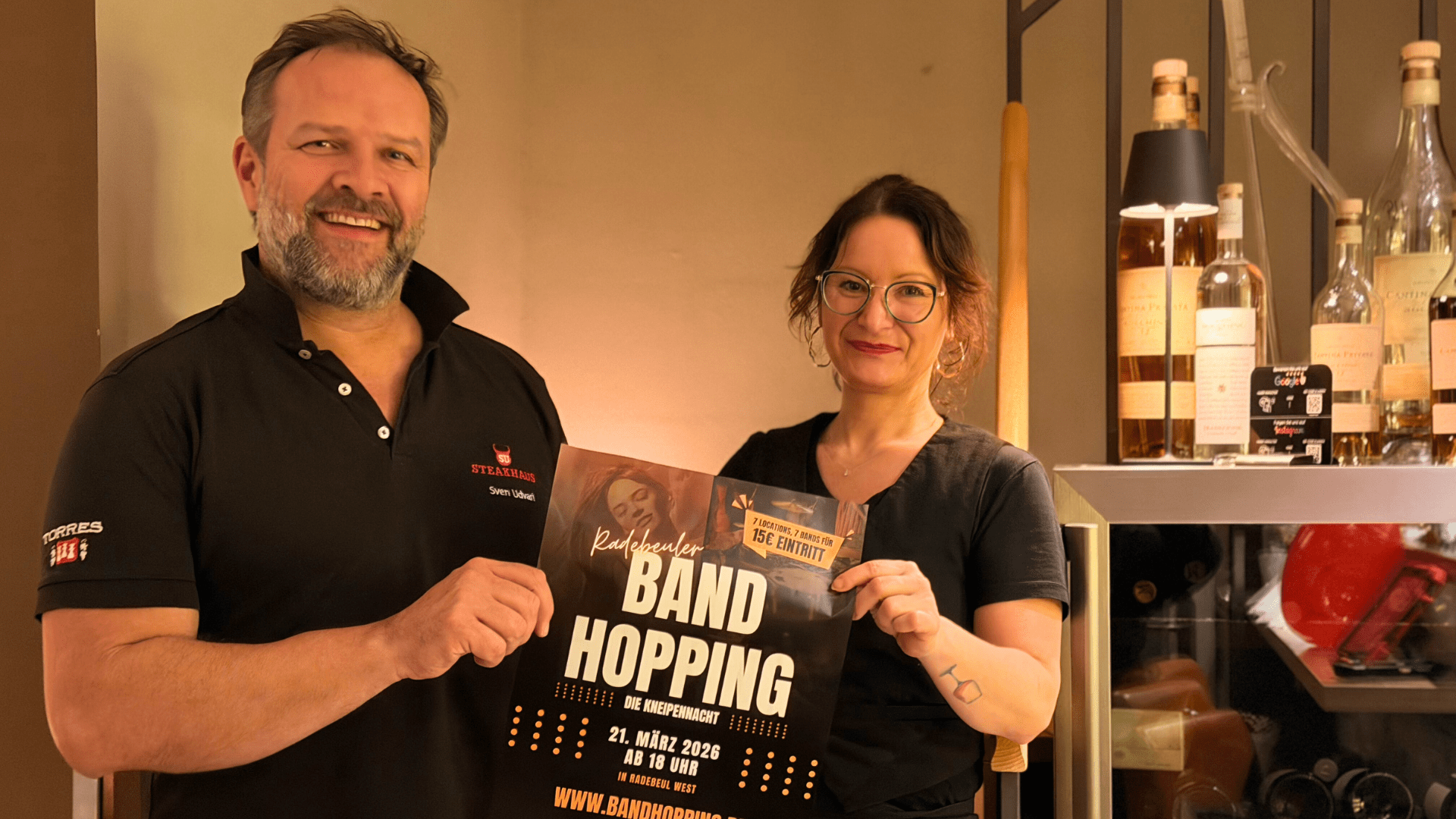 Sven und Nancy vom Steakhaus Radebeul machen beim Band Hopping mit - Foto © Radebeul Aktuell (PS)