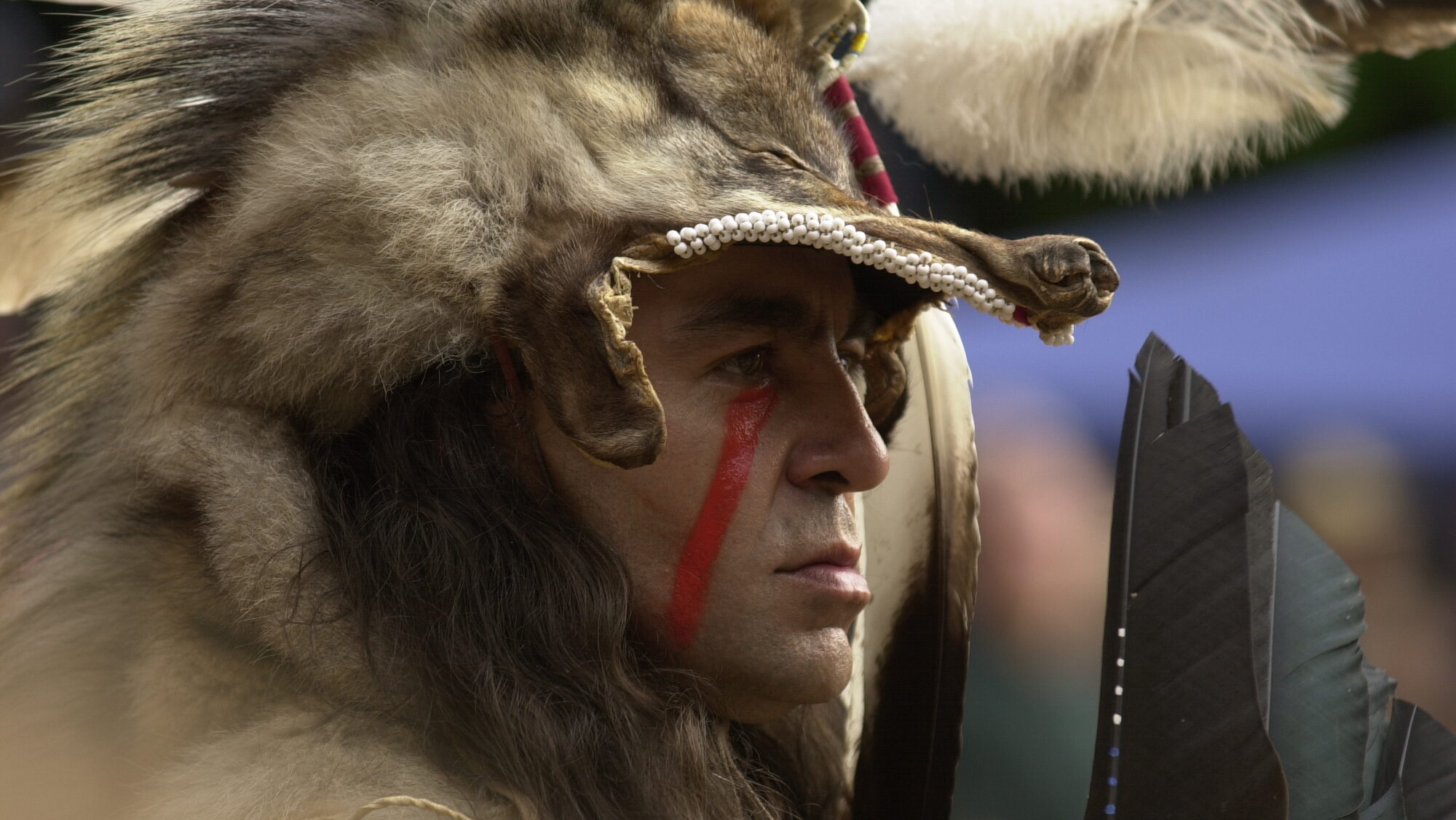 Robert "Crazy Eagle" Engelhardt, Dakota-Indianer beim "Pow Wow" im Hohen Stein. Foto © KMM