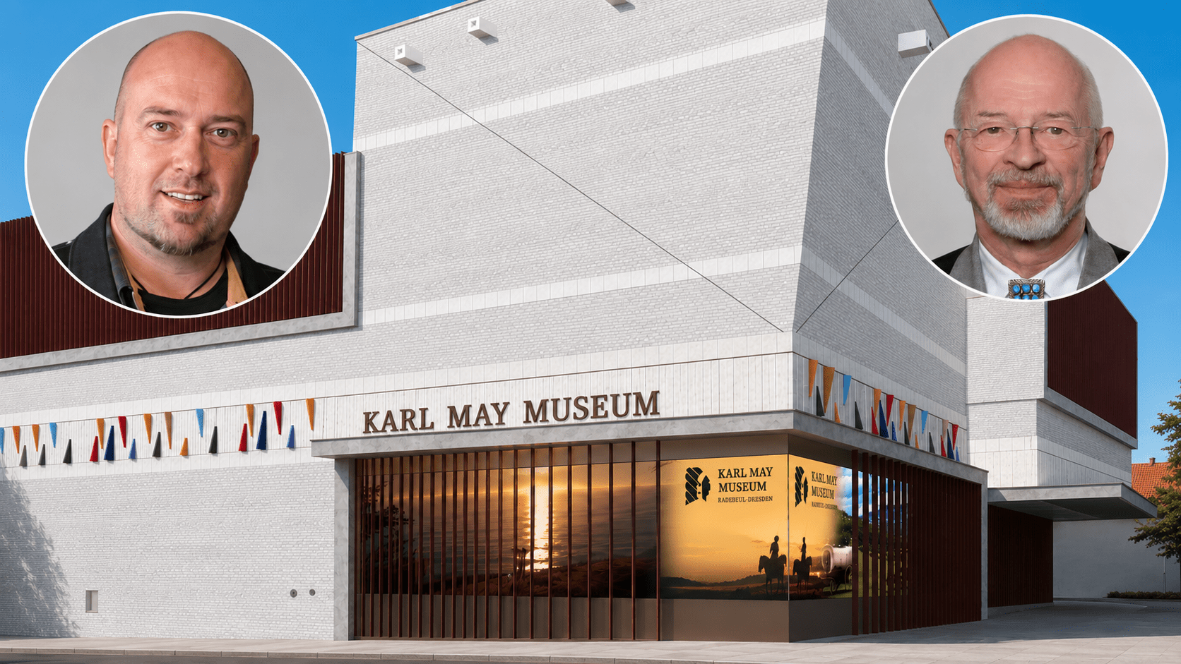 Die Fassade des neuen Empfangsgebäudes bekommt eine Filmwand. Visualisierung © Paul Barsch