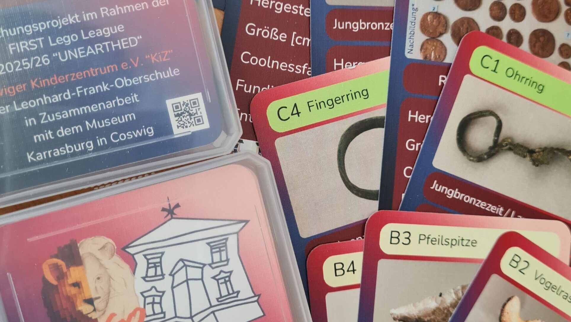 Das neue Quartett „Zeitreise Coswig“ verbindet Archäologie und Spielspaß. Foto © Karrasburg