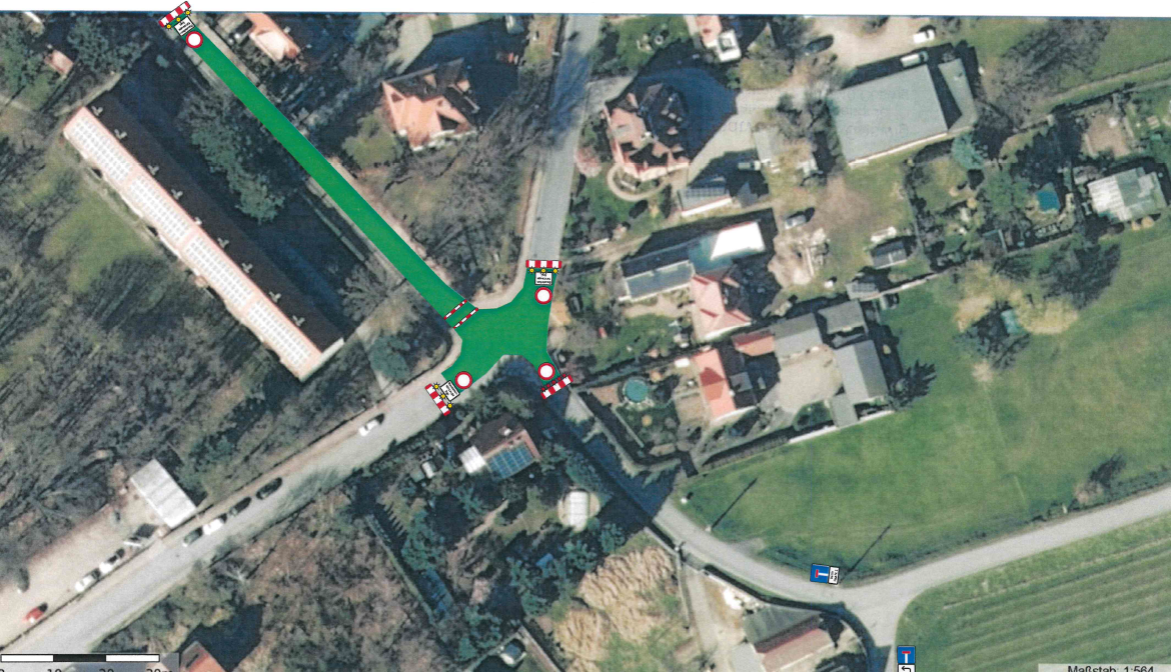 Geschwister-Scholl-Platz in Coswig wird vom 20. Juli bis voraussichtlich 14. August voll gesperrt. Foto © Stadt Coswig