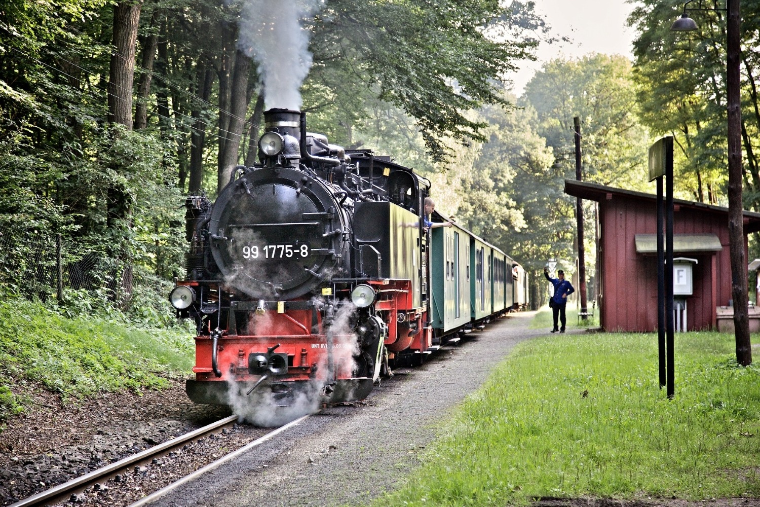 Die Lößnitzgrundbahn an der gleichnamigen Haltestelle. Foto © Lars Neumann