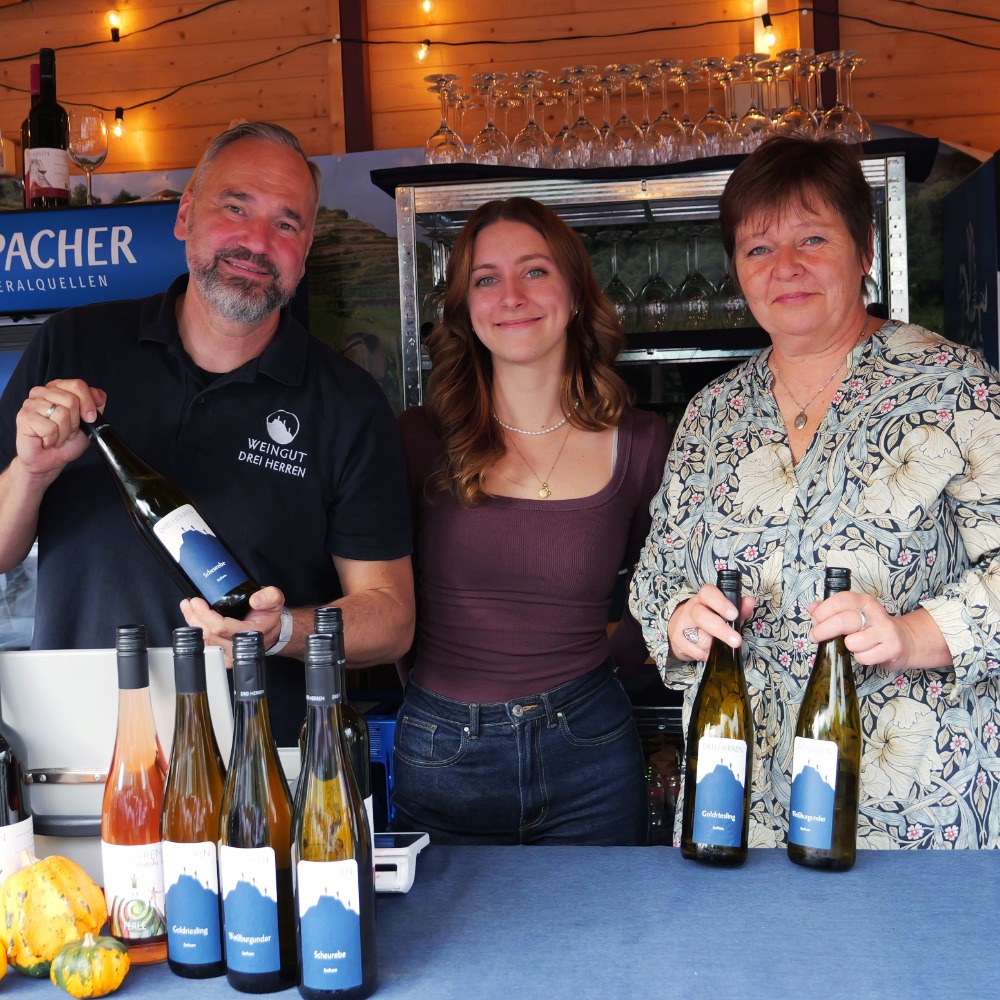 André Schildhauer, Sylvia Steinert und Anja Scherf von Weingut Drei Herren – Foto © C. Nitsche