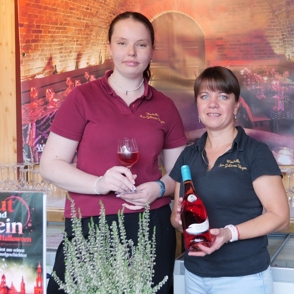 Flora Scherf & Tanja Kruchah vom Weinkeller am Goldenen Wagen aus Radebeul – Foto © C. Nitsche