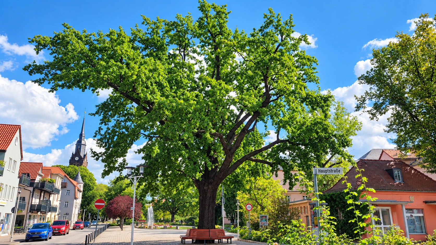 Der Stamm der Wettineiche ist mit dem Tropfenden Schillerporling befallen. Foto © Coswig